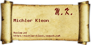 Michler Kleon névjegykártya